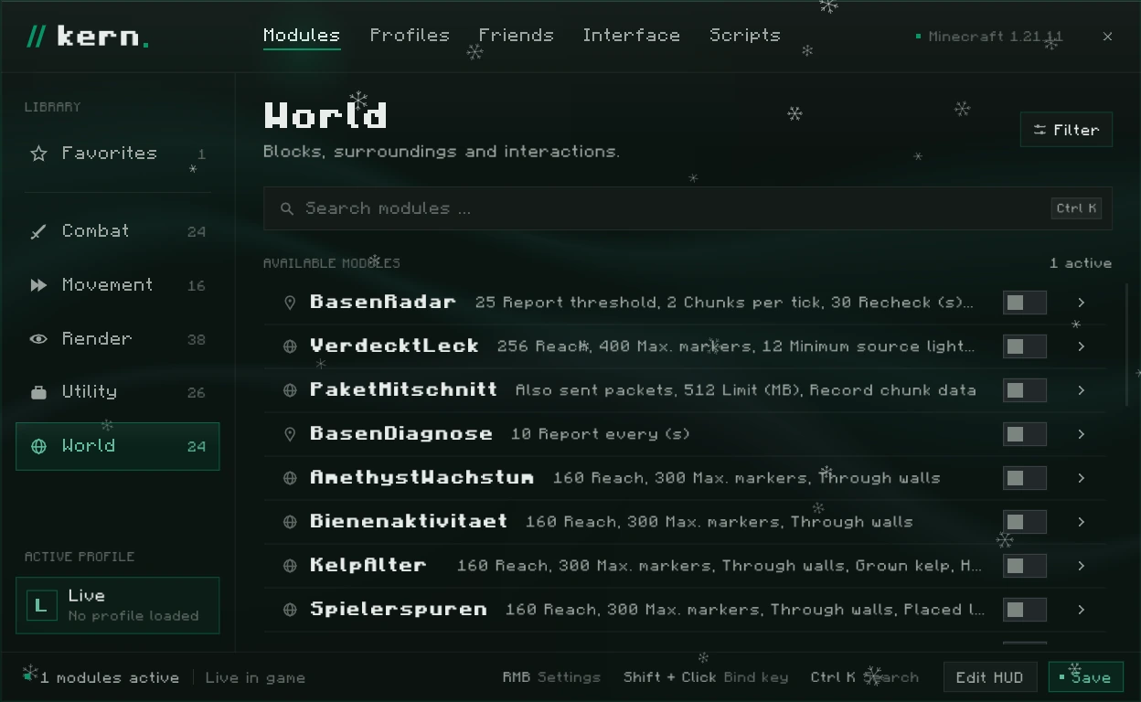 Basen-Module in der Kategorie World